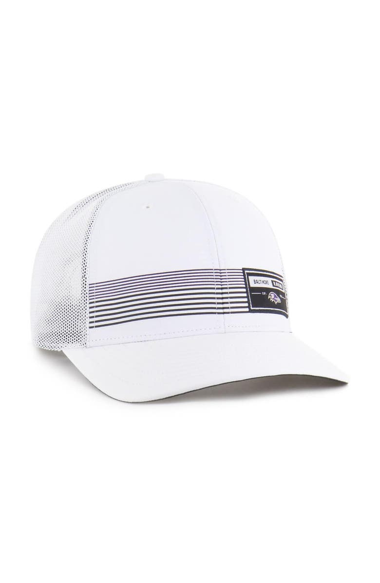 '47 Men's '47 White Baltimore Ravens Rangefinder Trucker Adjustable Hat, Alternate, color, White