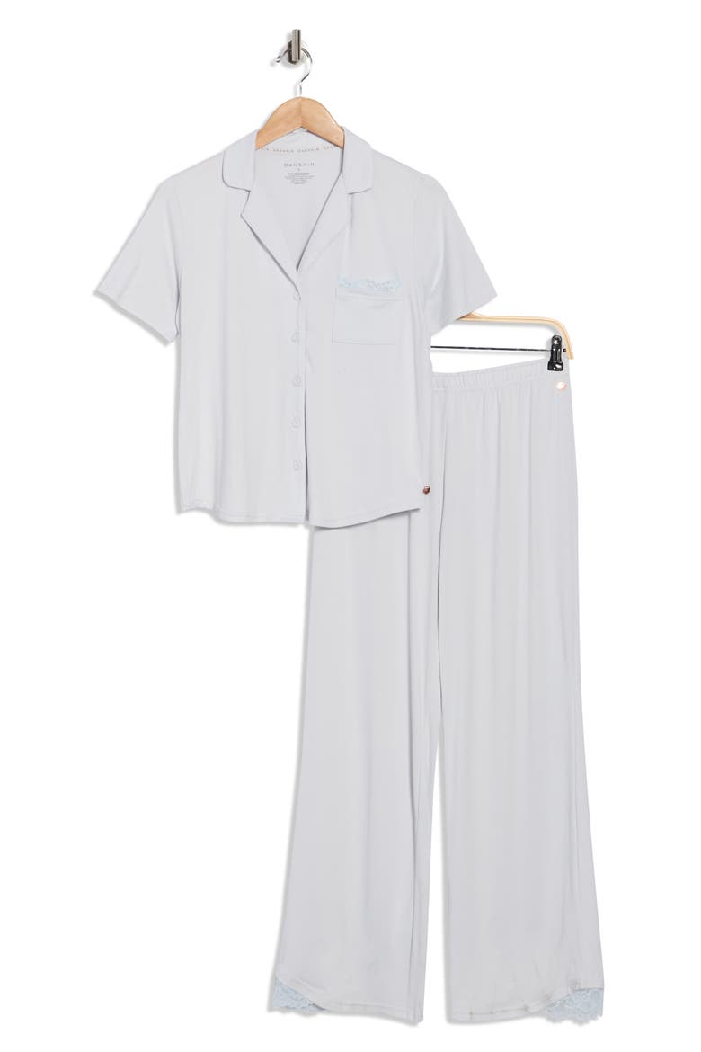 Peached Jersey Long Pajamas, Alternate, color, COASTAL BREEZE