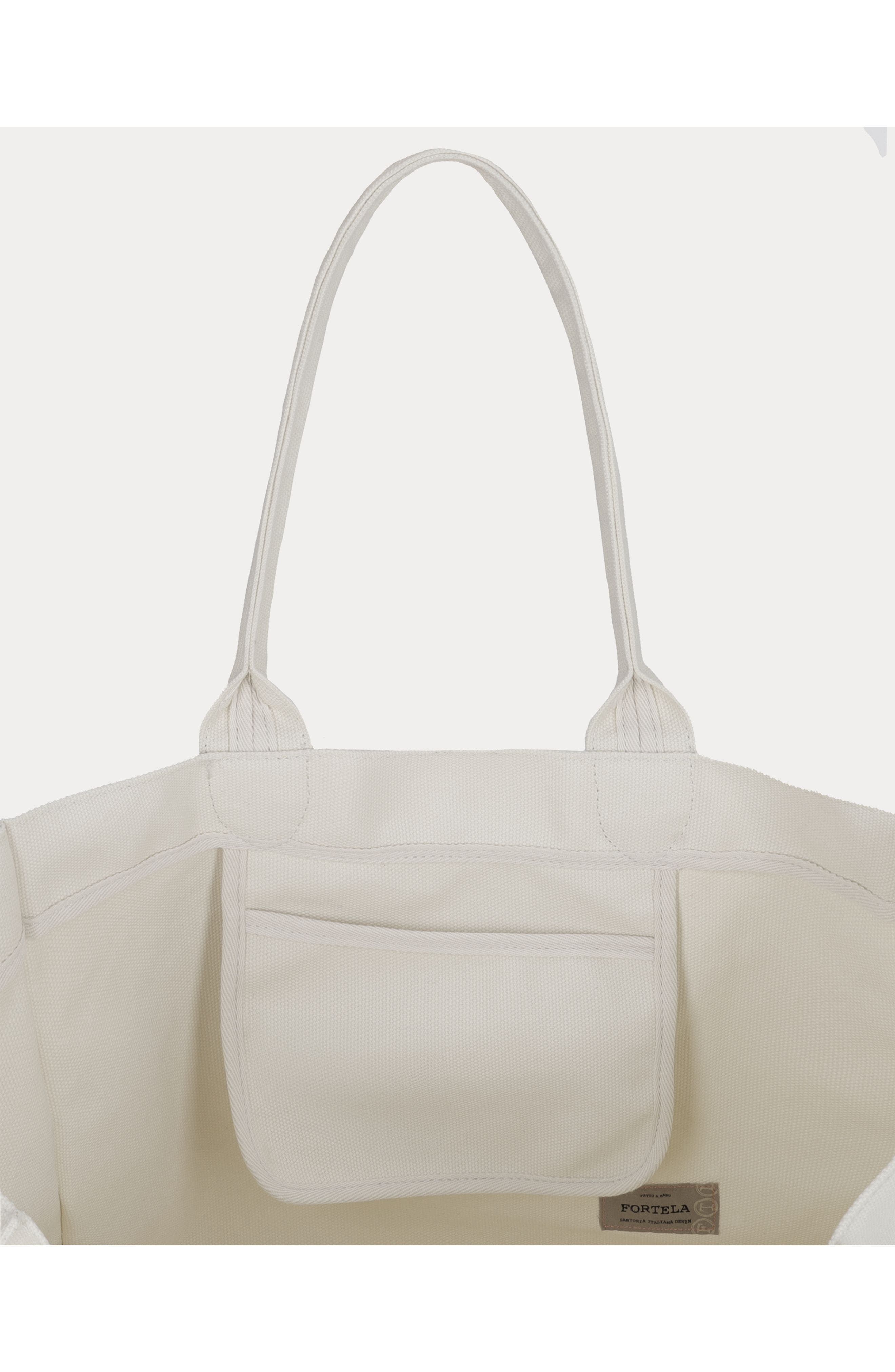 Fortela Rookbag Cotton Logo Handbag, Alternate, color, White
