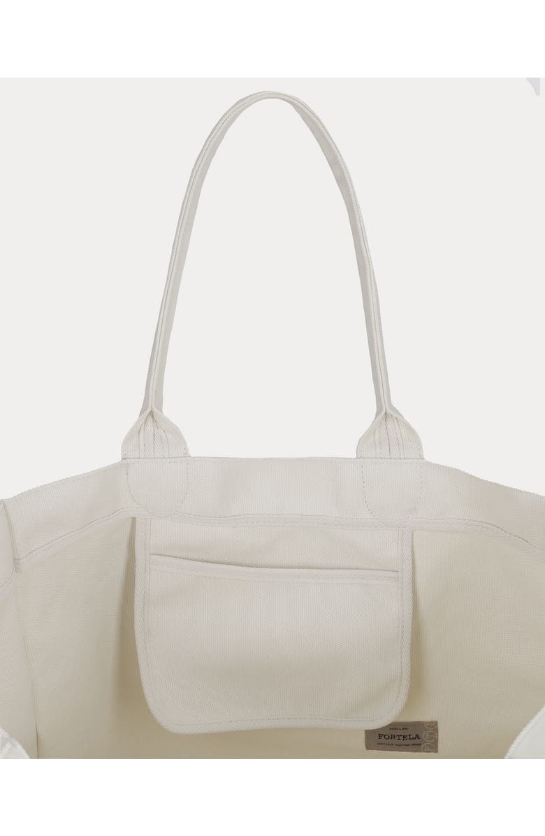 Fortela Rookbag Cotton Logo Handbag, Alternate, color, White