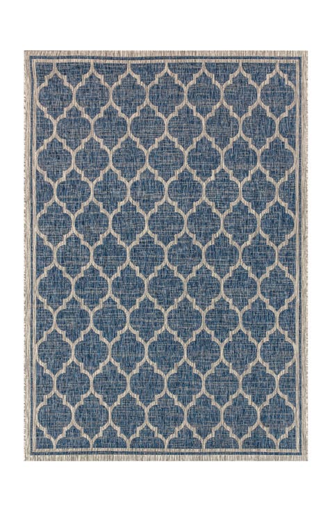Trebol Moroccan Trellis Textured Weave Indoor/Outdoor Area Rug
