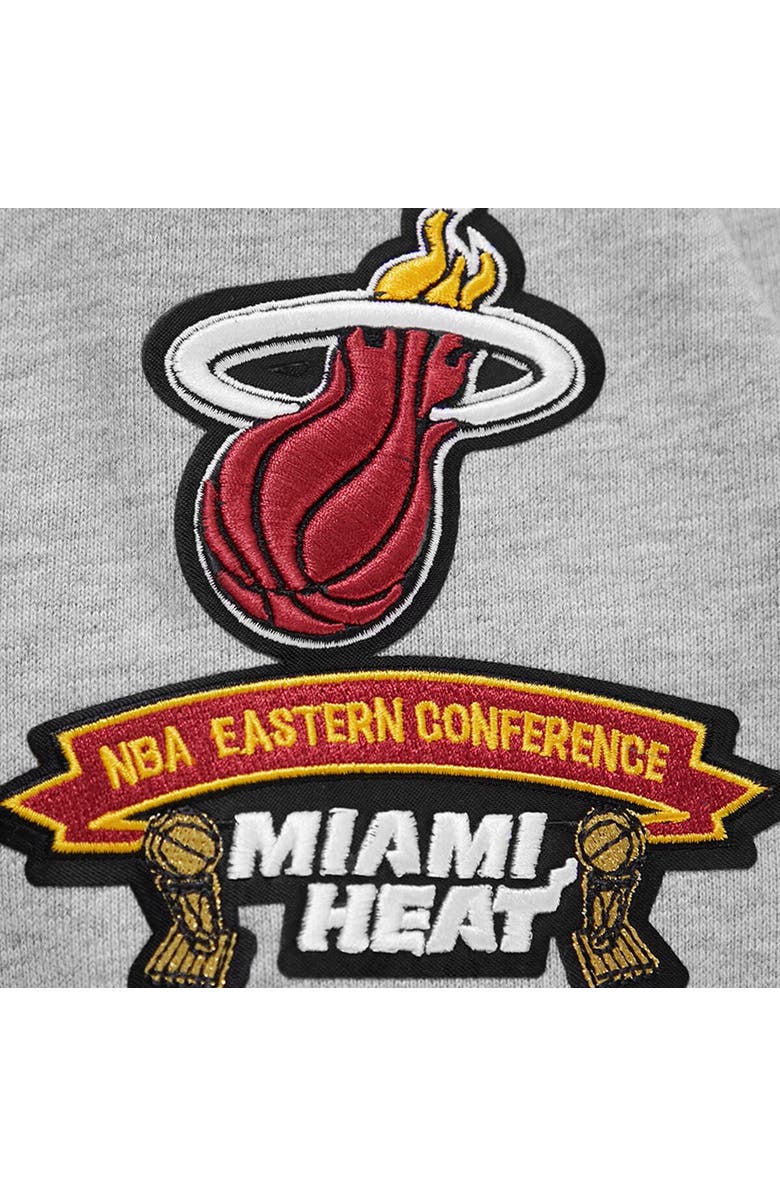 PRO STANDARD Men's Pro Standard Heather Gray Miami Heat Crest Emblem Pullover Sweatshirt, Alternate, color, Heather Gray