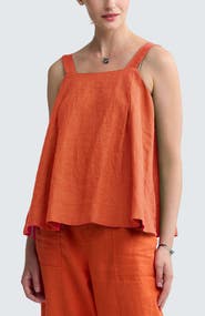 LUUKAA Mariel Square Neck Linen Top