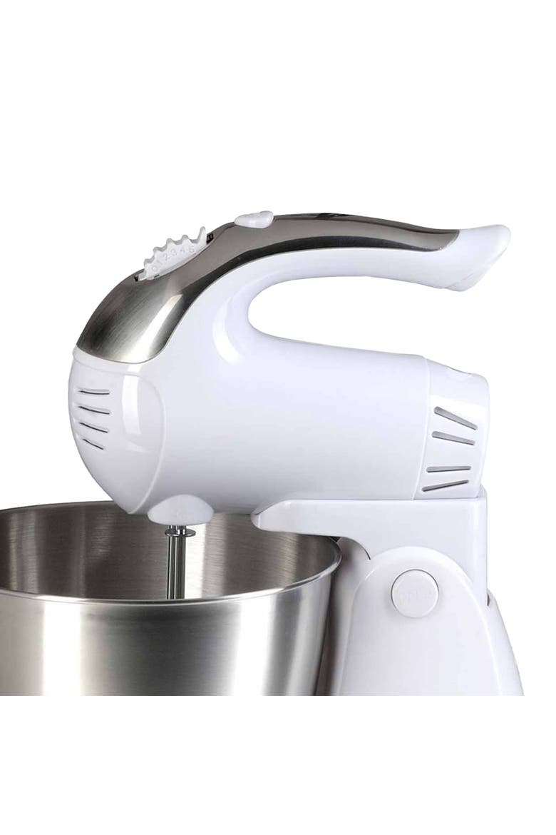 5-Speed Stand Mixer Stainless Steel Bowl 200W in White, Alternate, color, White