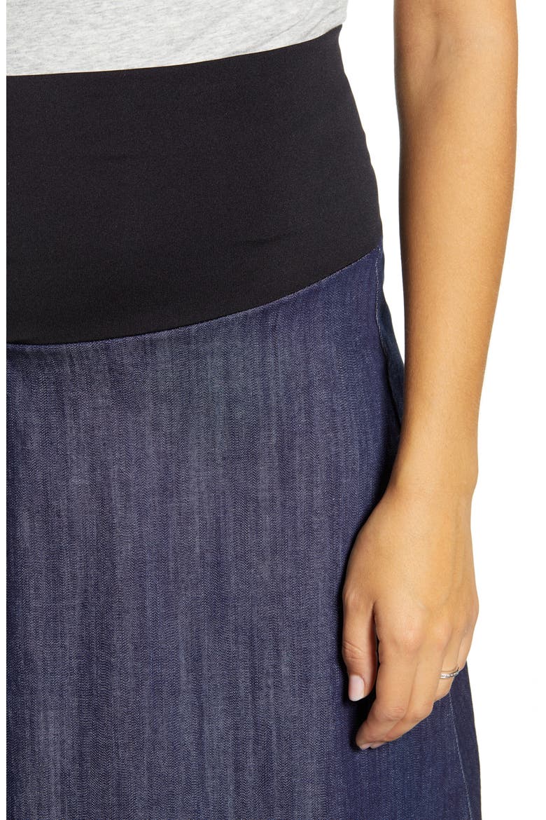 Flared Maternity Skirt, Alternate, color, MED-INDIGO