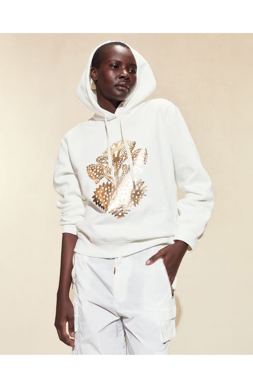 Cynthia Rowley Heart Of Gold Hoodie In White