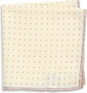 Eleventy Polka Dot Wool & Cotton Muslin Pocket Square