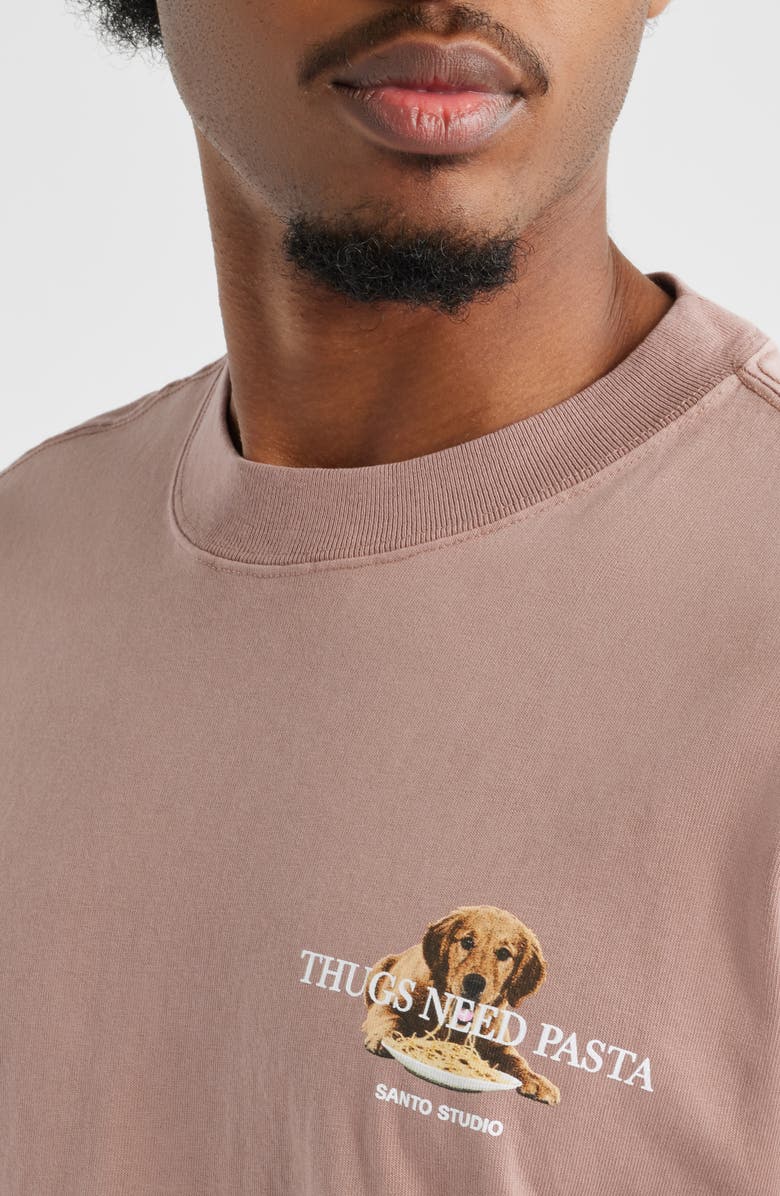 SANTO STUDIO Thugs Need Pasta Graphic T-Shirt, Alternate, color, 