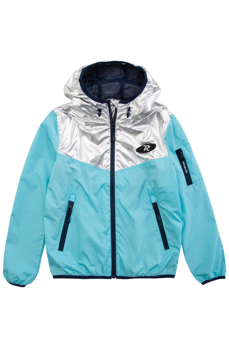 Rokka&Rolla Kids' Lightweight Lined Windbreaker, Main, color, Metallic Teal