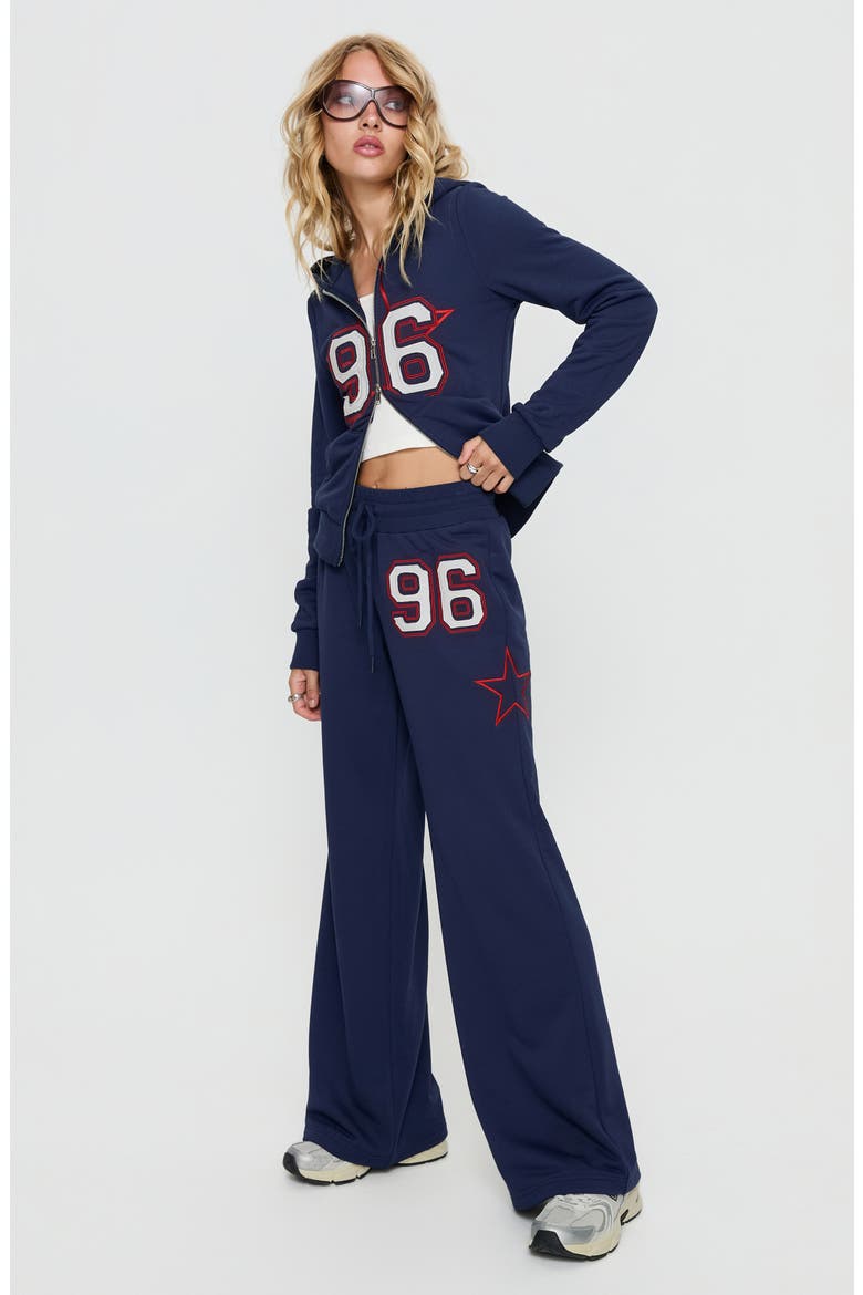 Kari Distressed Patch Track Pants, Alternate, color, MULTI