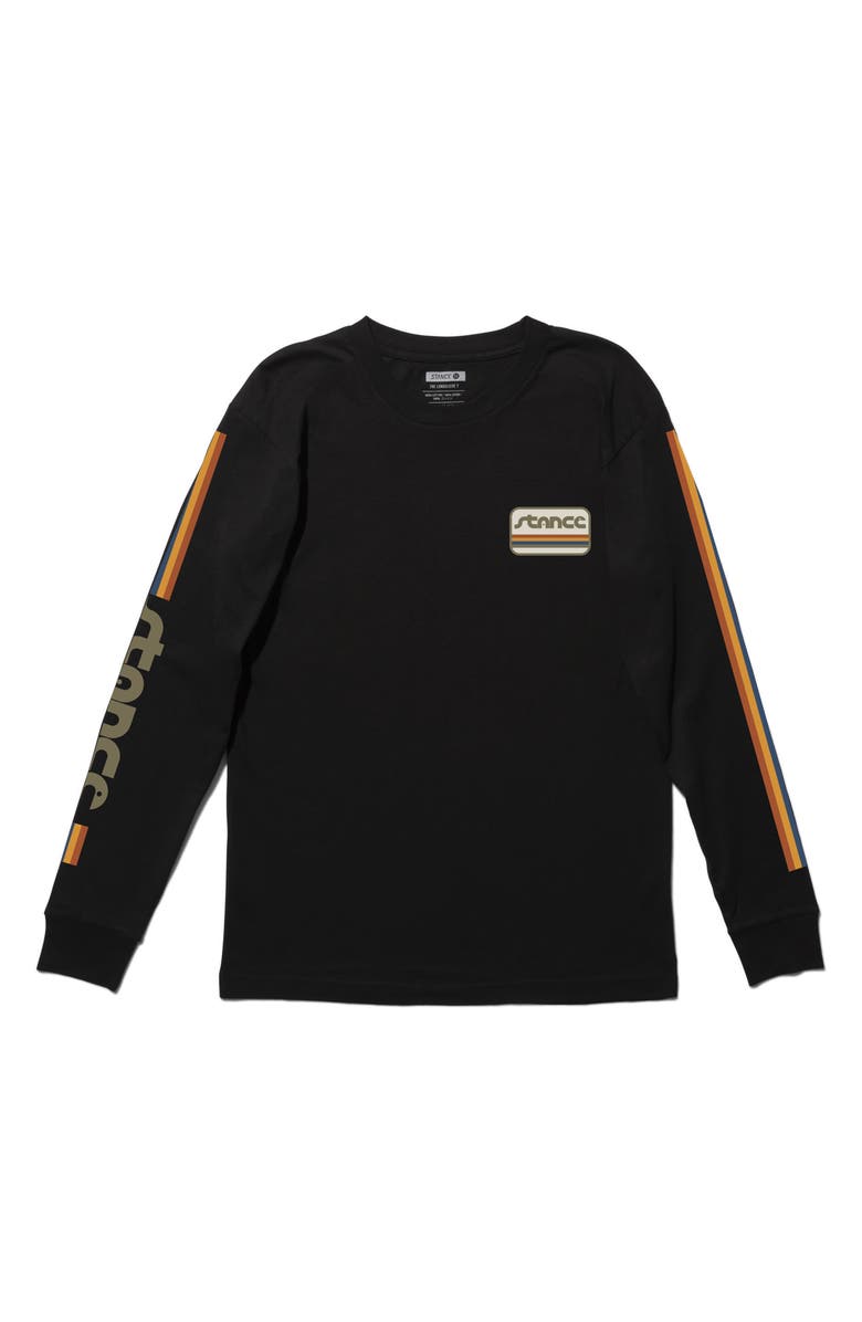 Stance Camino Logo Stripe Long Sleeve Cotton Graphic T-Shirt, Alternate, color,