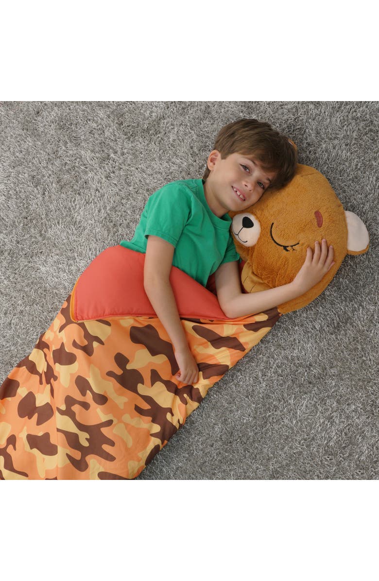 Happy Nappers Pillow & Sleepy Sack, Large Benny The Brown Bear 7+, Alternate, color, Brown