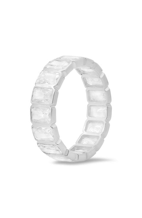 Emerald Cut CZ Infinity Ring