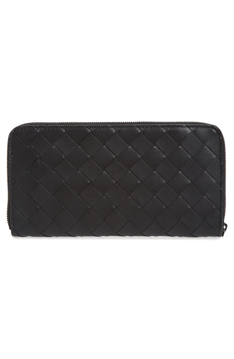 Bottega Veneta Intrecciato Zip Around Leather Wallet, Alternate, color, 