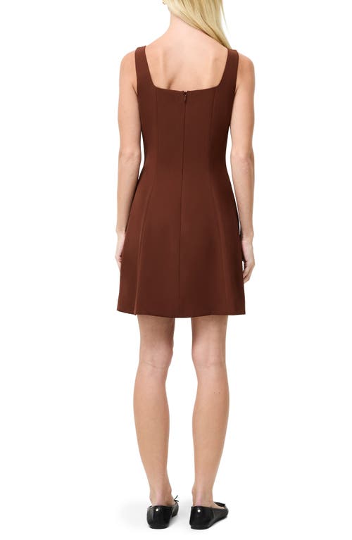 French Connection Sleeveless Square Neck Minidress In Brown