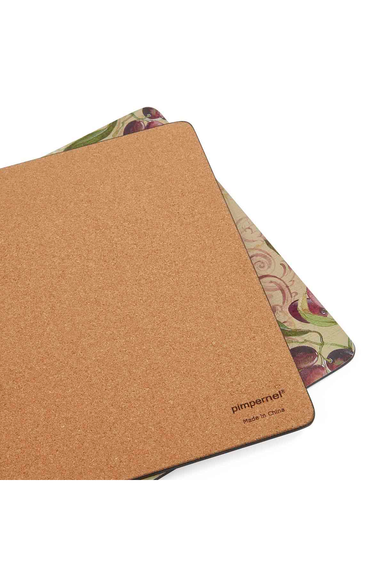 Olive Orchard Set of 4 Cork Back Placemats, Alternate, color, Multi
