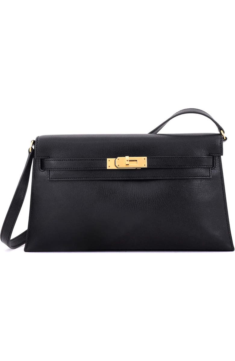 Pre-Owned Hermes Kelly Elan Shoulder Bag Chevre Chamkila, Main, color, Noir
