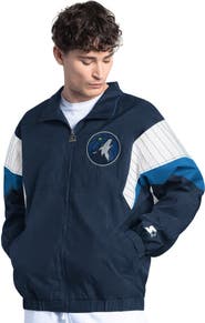 STARTER Men's Starter Navy Minnesota Timberwolves Yard Line Full-Zip Jacket