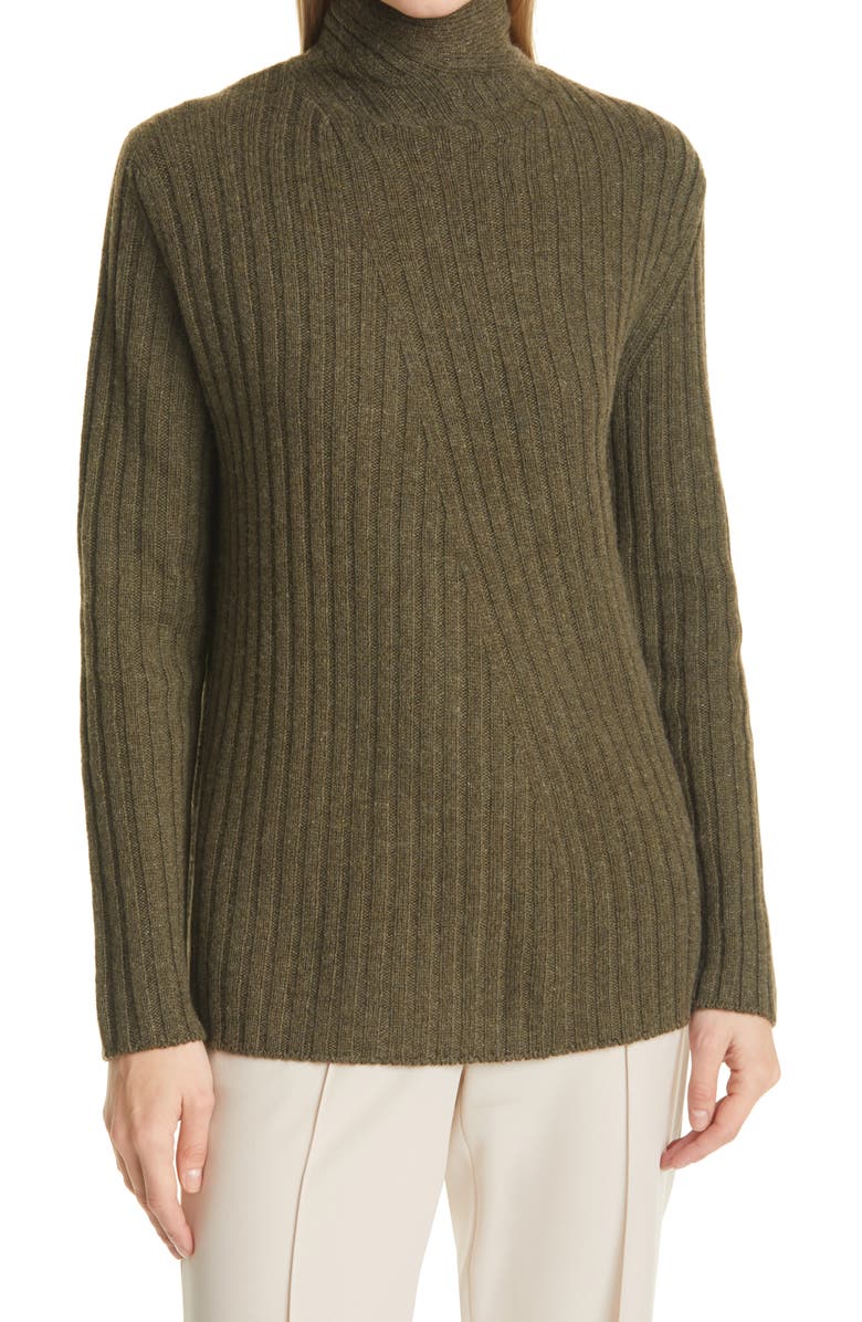 Vince Twist Neck Wool & Cashmere Turtleneck Sweater, Main, color, 