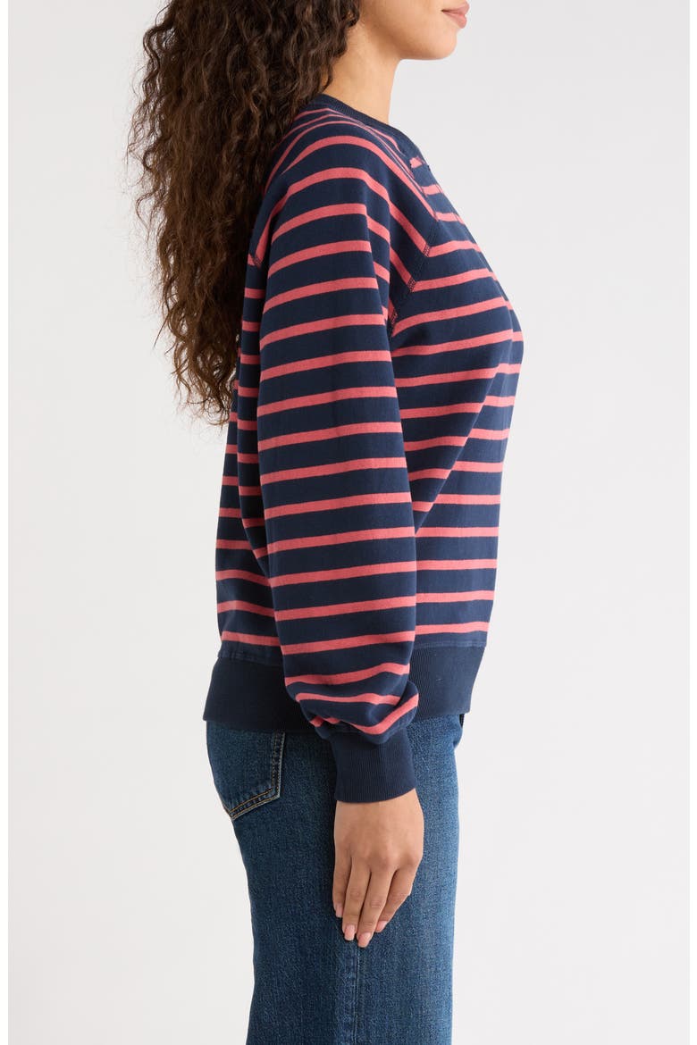 Cloud 9 Reversible Striped Crewneck Sweatshirt, Alternate, color, TWILIGHT AND DUSK ROSE STRIPE