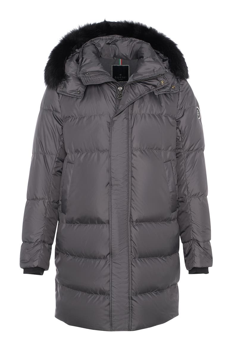 Men's Apres-Ski Parka with Detachable Toscana Lamb Hood Trim, Alternate, color, Anthracite/Black