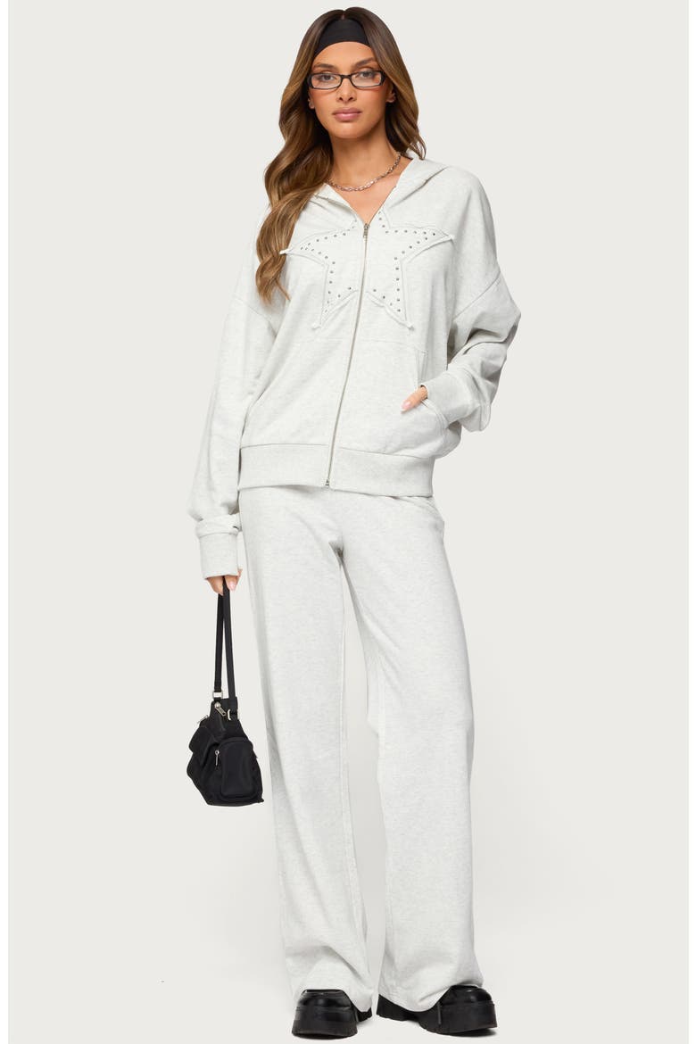 Briela Studded Star Patch Sweatpants, Alternate, color, GRAY-MELANGE