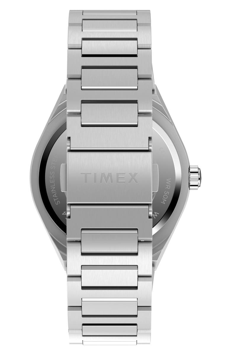 Timex<sup>®</sup> Q Timex<sup>®</sup> Continental GMT 39mm Stainless Steel Bracelet Watch, Alternate, color, Green/ Stainless Steel