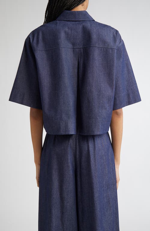 Lafayette 148 New York Lightweight Denim Crop Shirt
