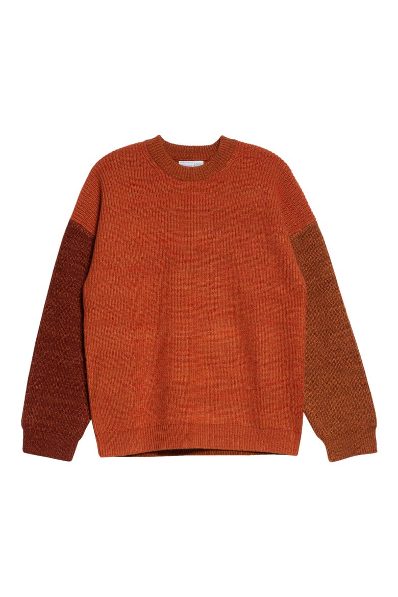 Odd Colorblock Wool Blend Sweater, Alternate, color, TONAL BROWN