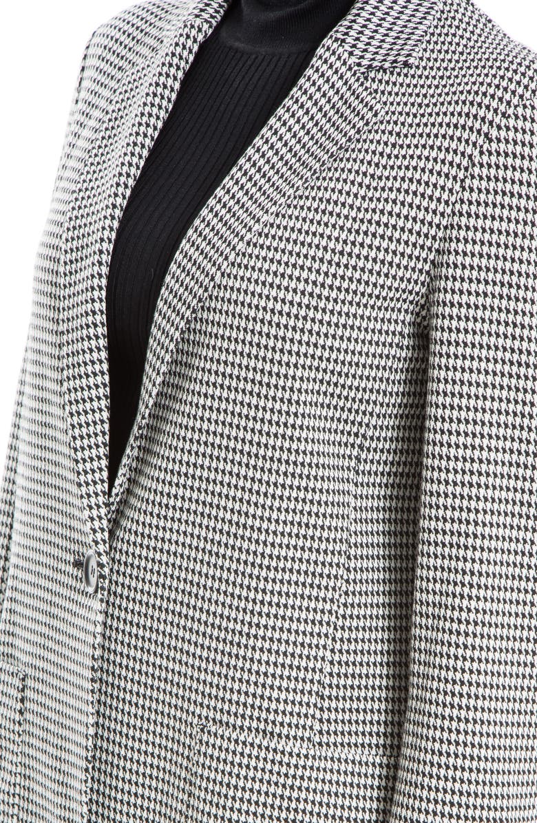 MAX STUDIO Double Knit One-Button Blazer, Alternate, color, Black/ Ivory Houndstooth