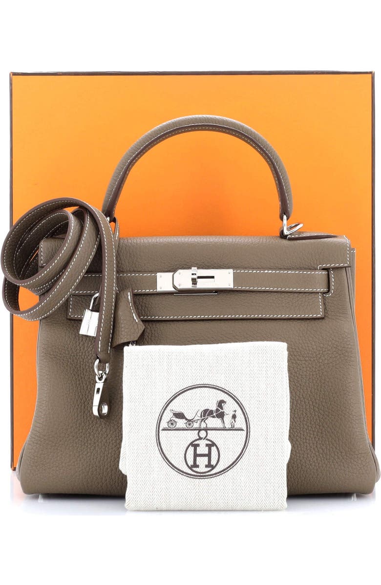 Pre-Owned Hermes Kelly Handbag Grey Togo with Palladium Hardware 28, Alternate, color,
