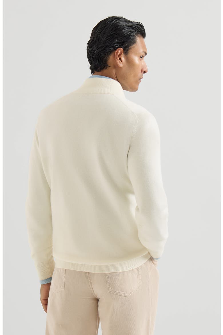 Cashmere high-neck cardigan with zipper, Alternate, color, Panama