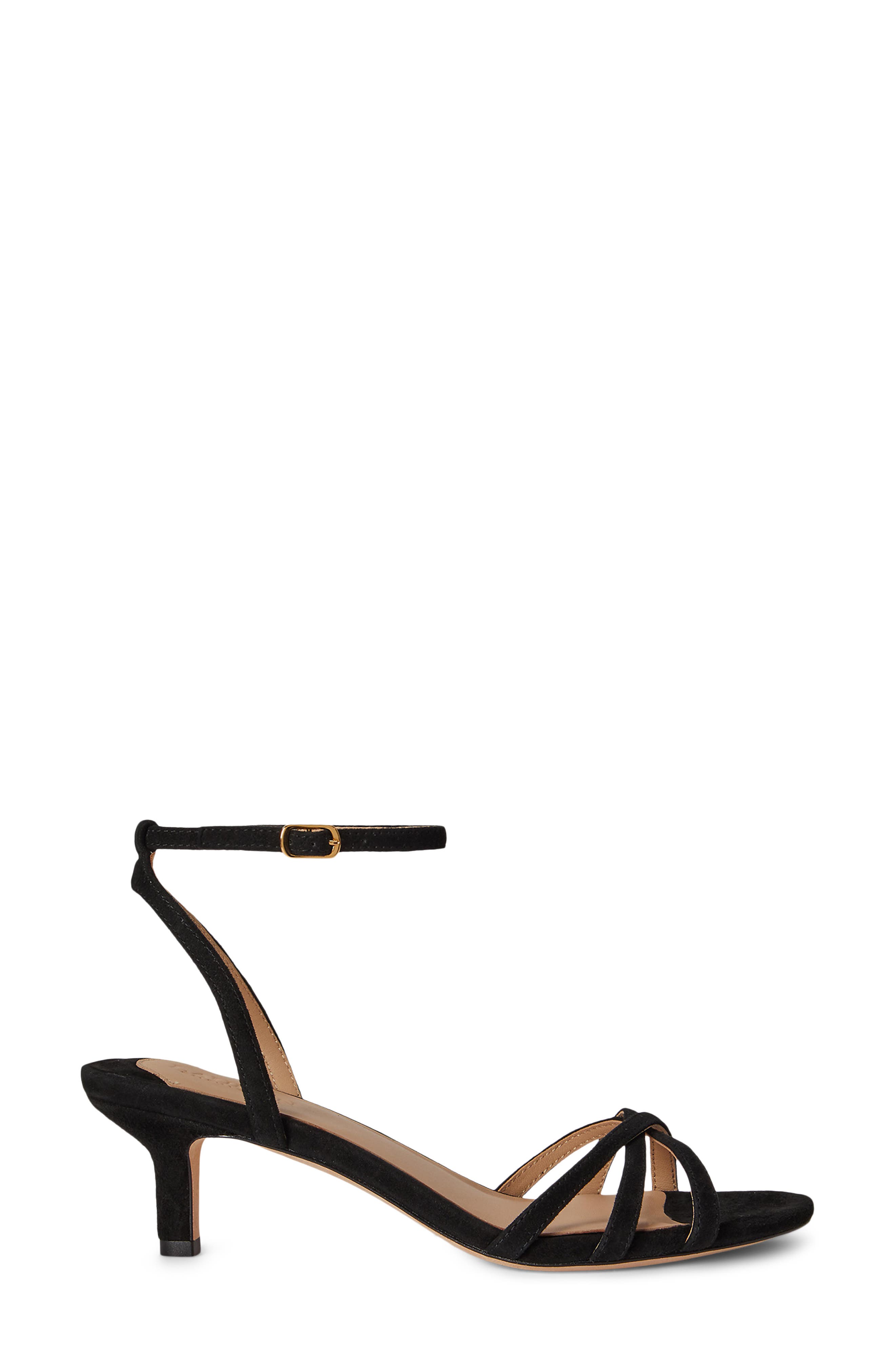 Lauren Ralph Lauren Kendyl Ankle Strap Kitten Heel Sandal, Alternate, color, Black