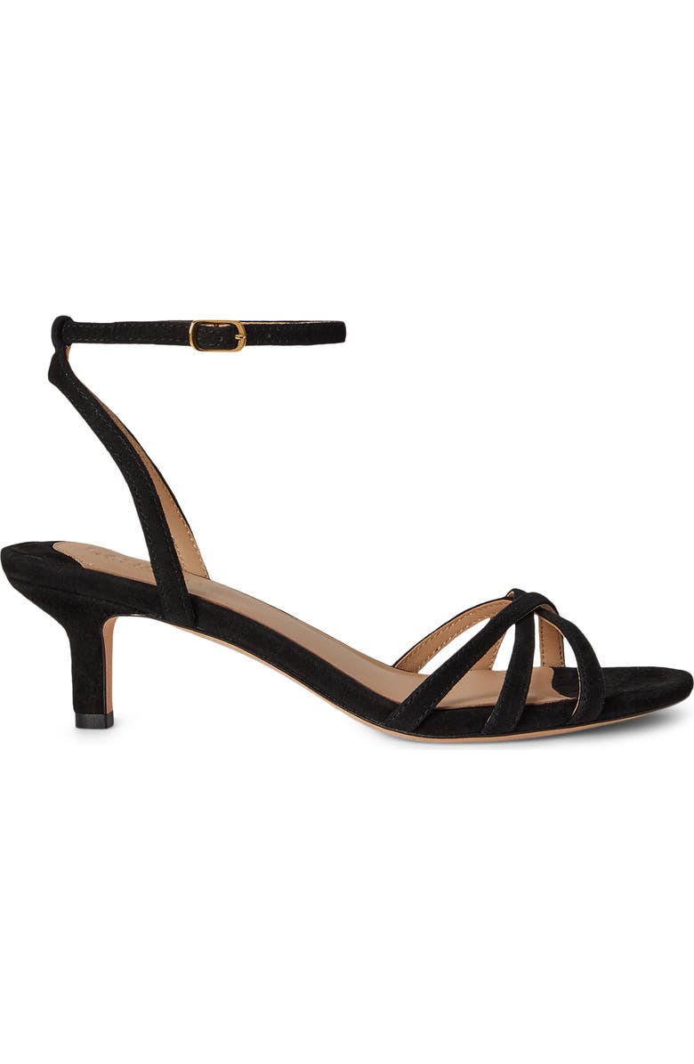 Lauren Ralph Lauren Kendyl Ankle Strap Kitten Heel Sandal, Alternate, color, Black