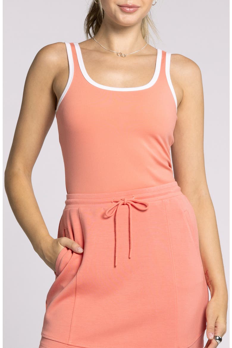 Bec Rib Tank Top, Main, color, CORAL WHITE