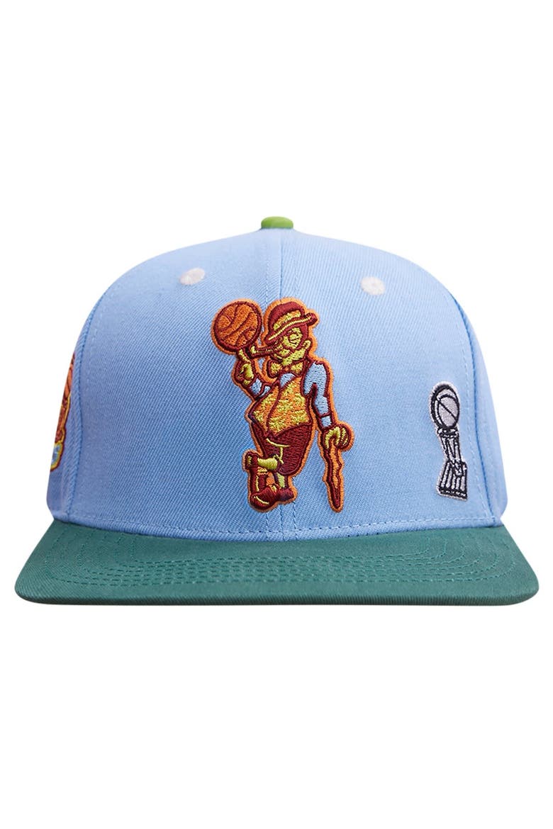 Men's Pro Standard Light Blue/Green Boston Celtics Retro Program 2-Tone Snapback Hat, Alternate, color, Light Blue