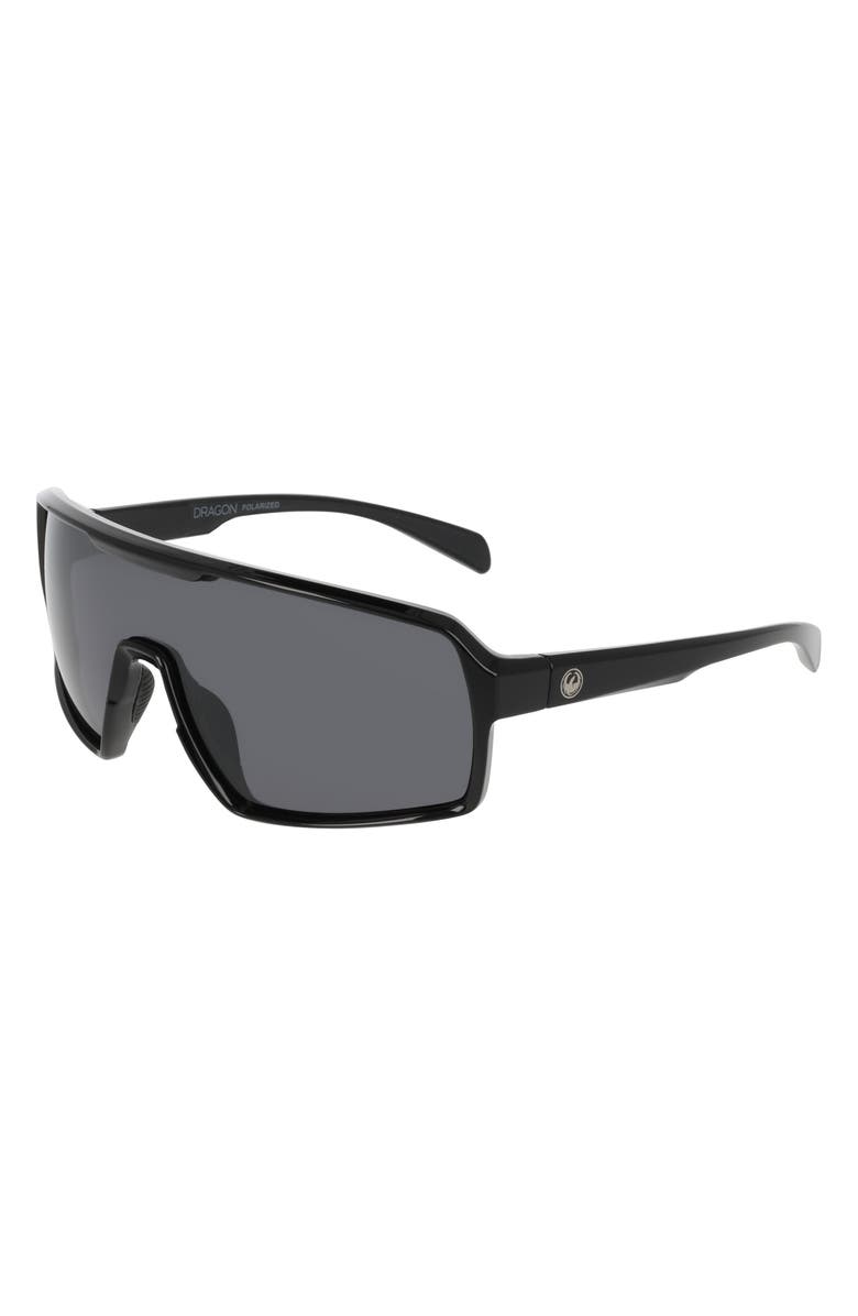 DRAGON 62mm Shield Sunglasses, Alternate, color, Shiny Black/ Smoke