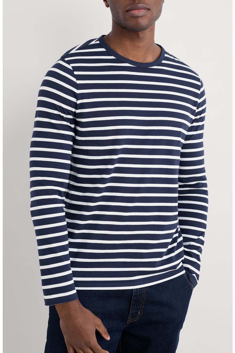 Sailor Stripe Long Sleeve T-Shirt, Main, color, BRETON MARITIME CHALK