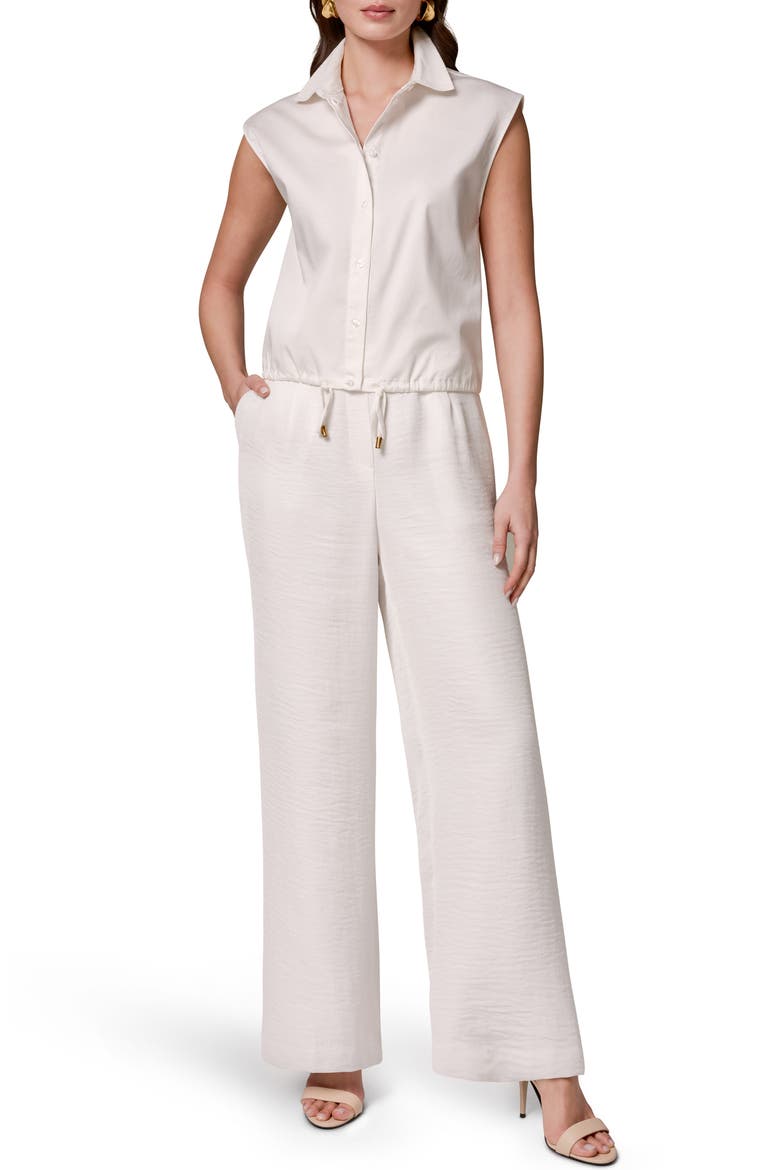 Drawstring Hem Cap Sleeve Shirt, Alternate, color, CREAM