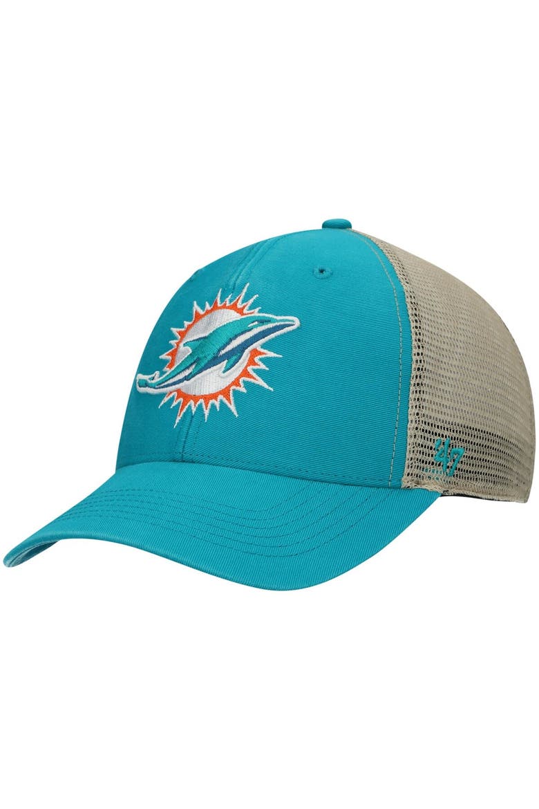 Men's '47 Aqua Miami Dolphins Flagship MVP Snapback Hat, Main, color, Aqua