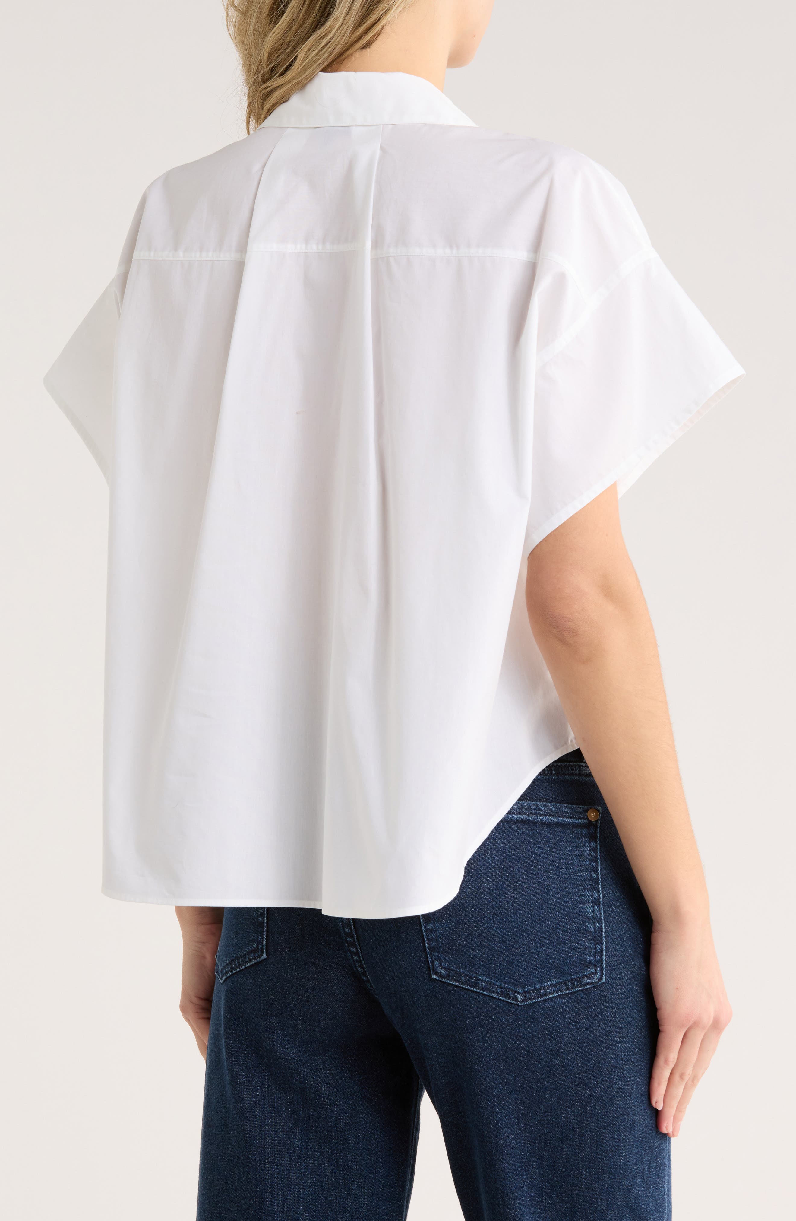 Maura Short Sleeve Cotton Poplin Button-Up Shirt - image 4