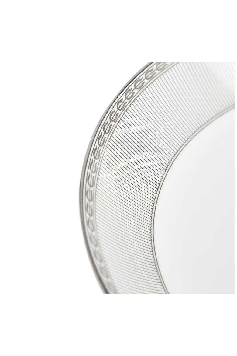 Silver Tonquin Bone China Deep Plate, Alternate, color, SILVER