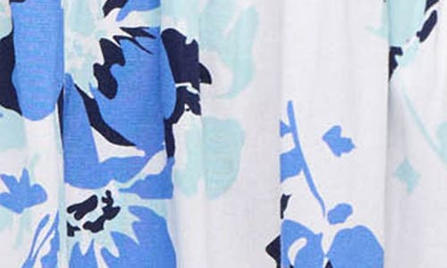 Ellen Tracy Floral Tiered Babydoll Dress In Azure Bouquet