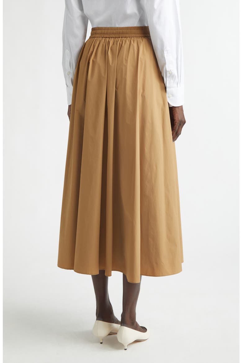 Pleated Stretch Nylon Midi Skirt, Alternate, color, 2157 CAMEL