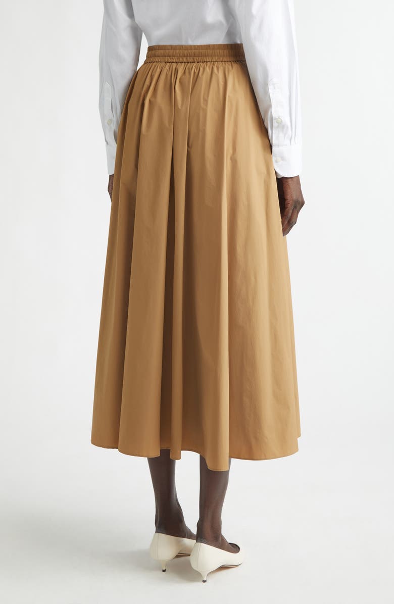 Herno Pleated Stretch Nylon Midi Skirt, Alternate, color, 2157 Camel