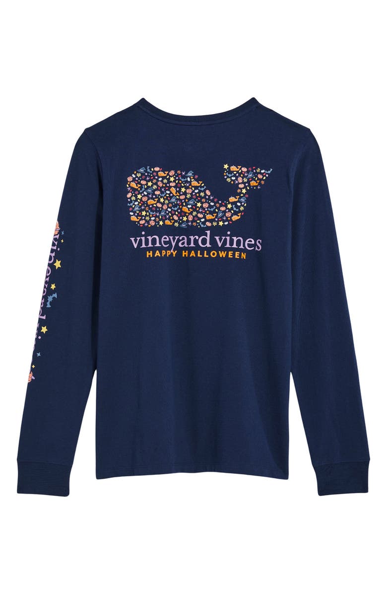 vineyard vines Halloween Icons Long Sleeve Cotton Graphic Pocket T-Shirt, Alternate, color,