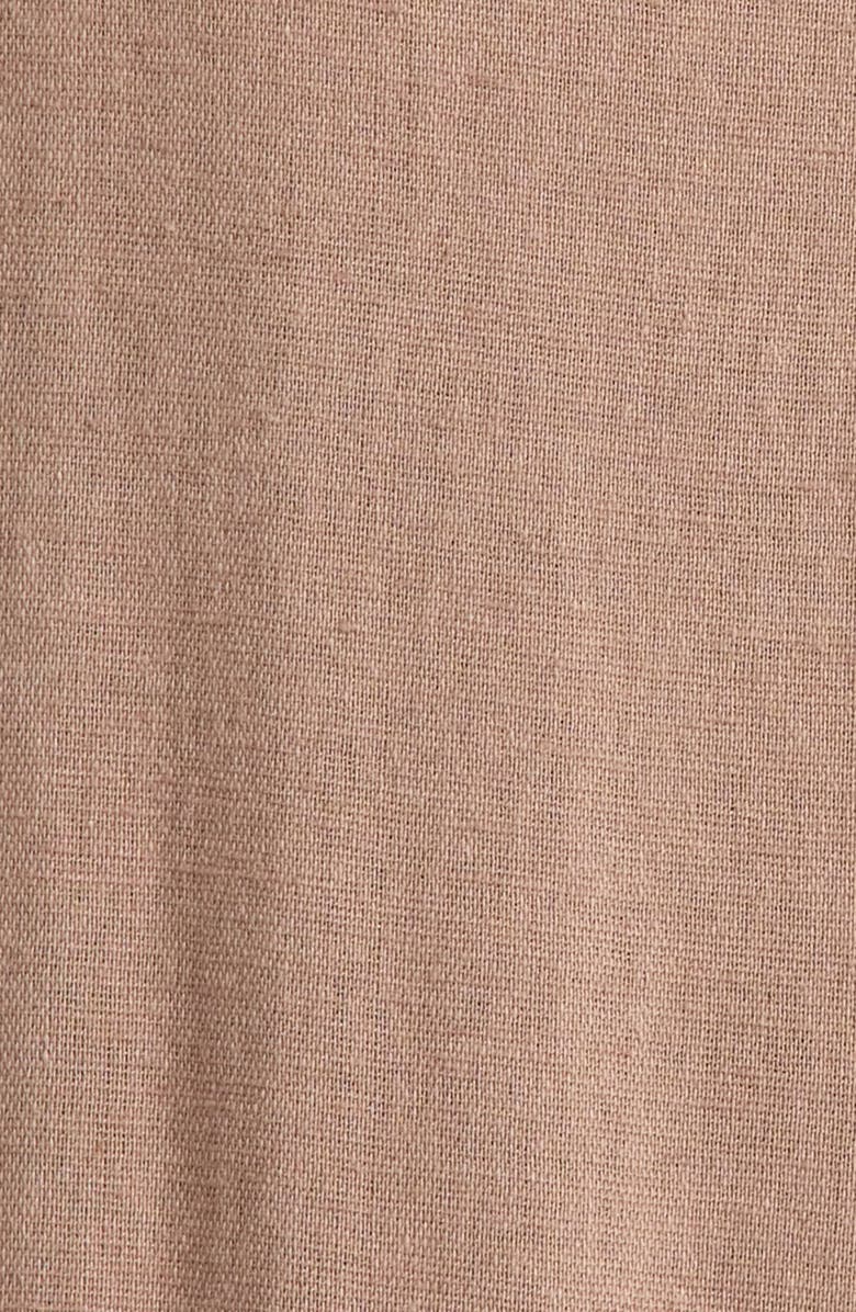 Elan Wide Leg Cotton & Linen Blend Cover-Up Jumpsuit, Alternate, color, Brown