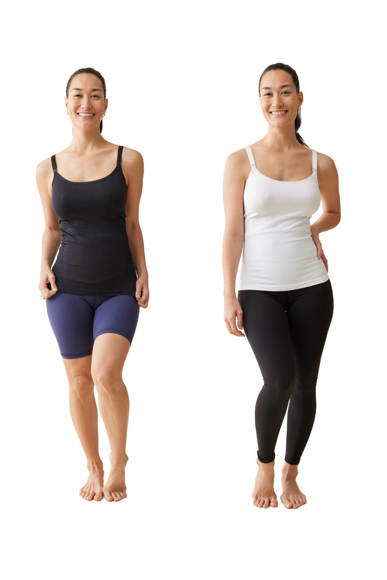 Postpartum Seamless Nursing and Shaping Cami 2-Pack Bundle, Main, color, Black/White