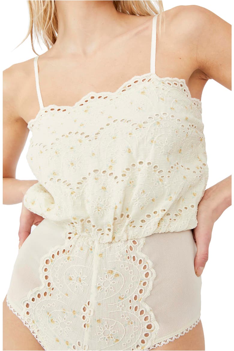 Jillian Eyelet Bodysuit & Skirt Set, Alternate, color, IVORY COMBO
