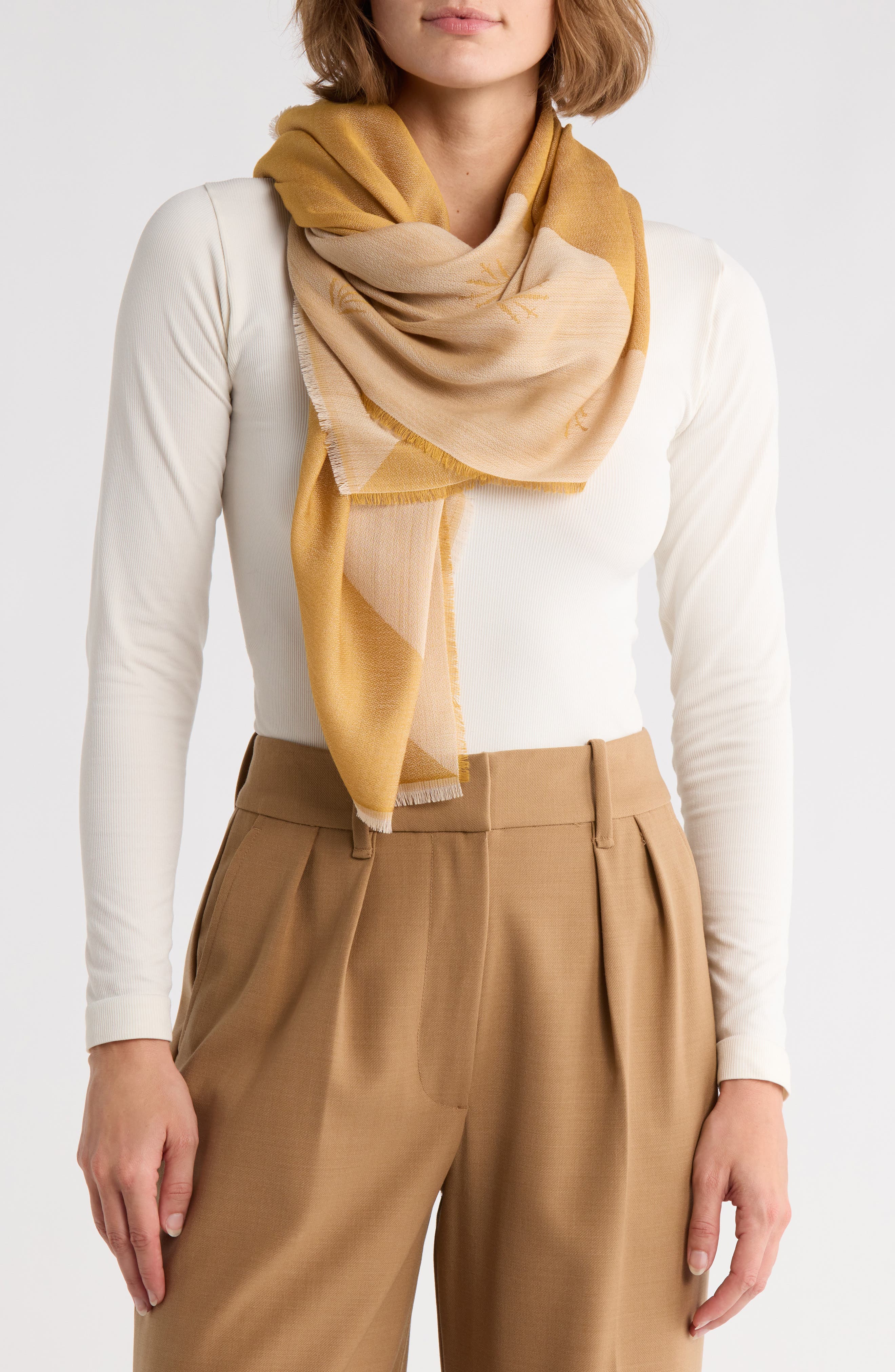 Geo Dagger Wool Blend Square Scarf